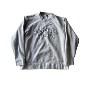Vintage Tommy Hilfiger Denim L Heather Gray Crewneck Sweatshirt